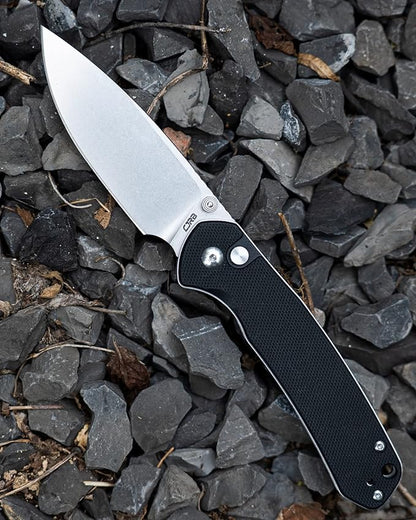 CJRB Folding Knife Pyrite (J1925) AR-RPM9 Blade and G10 Handle EDC Pocket Knife with Clip Black
