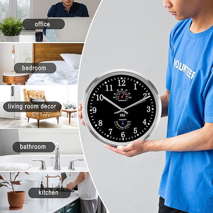 HITO 14 Inch Silent Wall Clock Battery Operated, Large Wall Clock