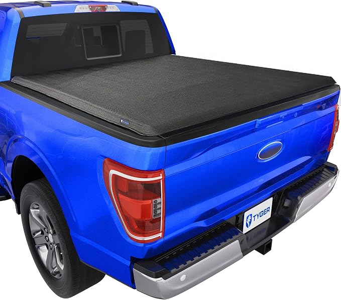 Tyger Auto T1X Soft Roll-Up in Fabric Truck Bed Tonneau Cover Compatible with 2021-2026 Ford F-150; Lightning | 5.5' (67") Bed | TG-BC1F9064X