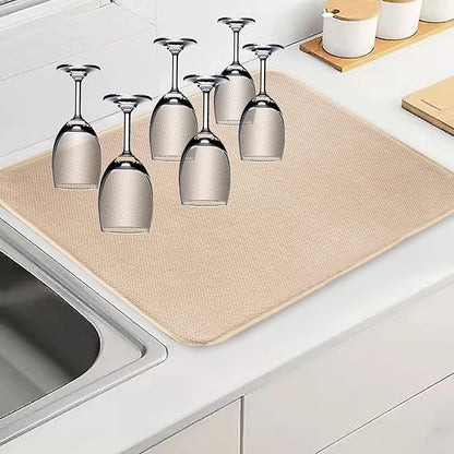 Dish Drying Mats for Kitchen Counter, 2 Pack Dish Drying Pads Dish Rack Mat