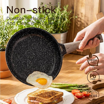 Pots and Pans Set Nonstick 22 Pcs, Ceramic cookware set Non-Toxic Coating Inky