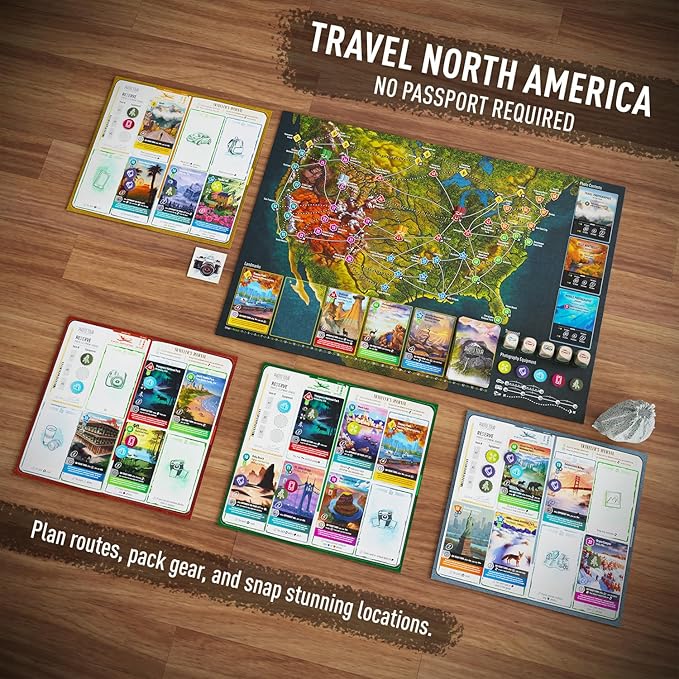 Photo Tour: North America – Family Board Game for Kids and Adults | Travel Strategy Game | Ages 8+ | Easy to Learn | 1–5 Players | Fun for Game Night & Educational Play