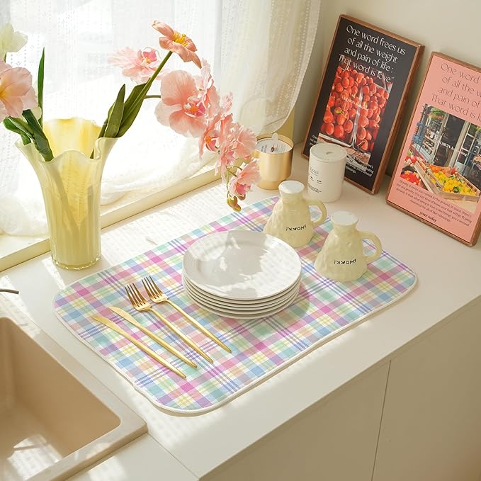 Spring Dish Drying Mat 18x24 Inches