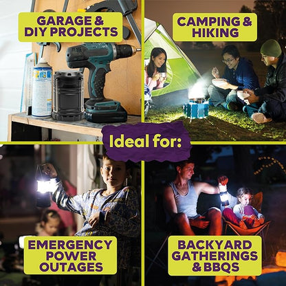 ATack LED Camping Lantern Battery Powered 4-Pack Camping Flashlight Lantern for Power Outages, Portable Collapsible Hanging Lights Essential for Home Outdoor Hurricane Emergency Lamp Survival Kit Gear
