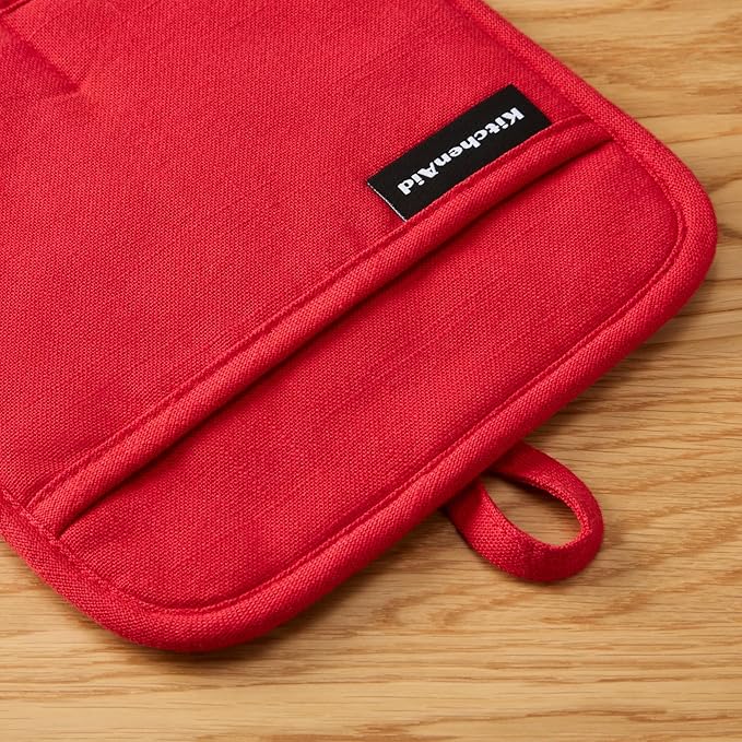 KITCHENAID Gourmet Series Gridlines Pot Holders 2-Pack Set, Heat Resistant up