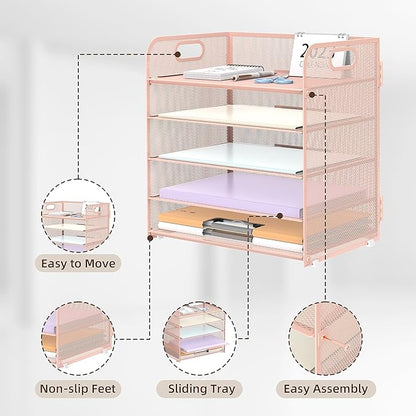 Supeasy 5 Trays Paper Organizer Letter Tray