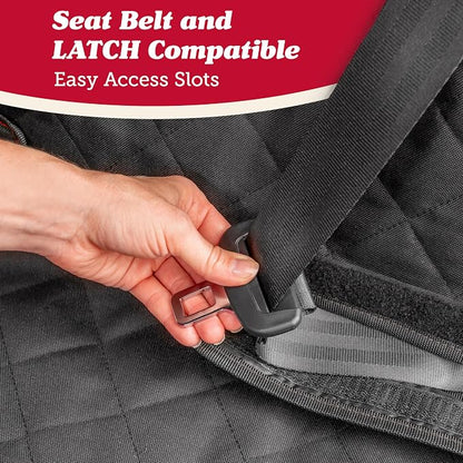Lusso Gear Car Seat Protector for Baby Car Seat (Bench Seat Cover) - Waterproof - Thick Padding - Protects Fabric or Leather Seats (Black)