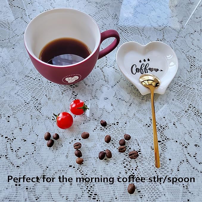 Heart-shaped Coffee Spoon Rest, Mini Coffee Spoon Holder, Coffee Stirrers