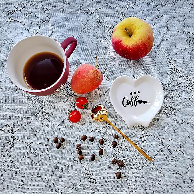 Heart-shaped Coffee Spoon Rest, Mini Coffee Spoon Holder, Coffee Stirrers