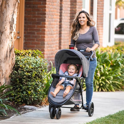 Baby Trend EZ Ride Travel System with EZ-Lift™ Infant Car Seat, Dash Pink