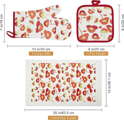 Oven Mitts and Potholders Dish Towles Set 100% Cotton