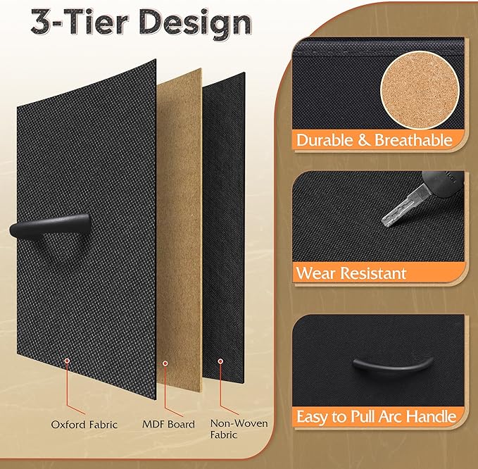 WLIVE 9 Drawer Dresser, Fabric Storage Tower