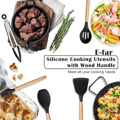 E-far Black Kitchen Utensils Set