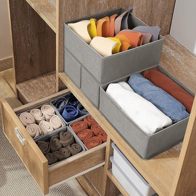 Criusia Drawer Organizer Clothes, 8 Pack Underwear Organizer, Foldable Closet