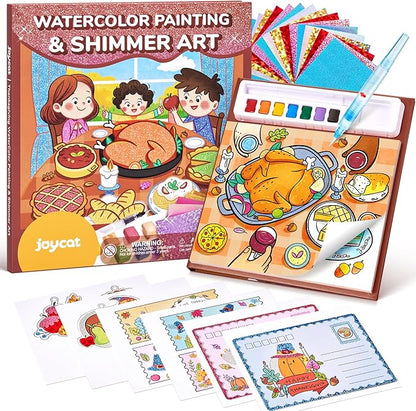 JoyCat Paint with Water Coloring Books, Art & Craft Activity, No Mess Art for Kids Ages 4-8, Craft Kits & Supplies, DIY Creative Activity, Presents for Girls & Boys (Thanksgiving)