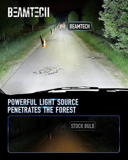 BEAMTECH H13 Bulbs, 900% Brighter Canbus Ready Light or Fog Light