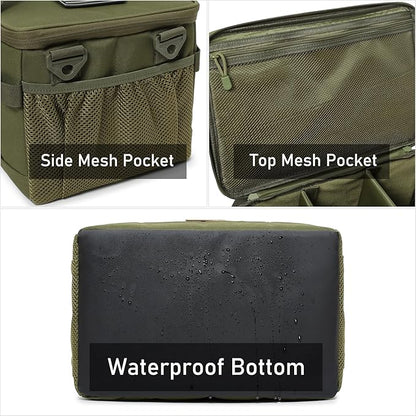 Tactical Camping Storage Bag 18L Tactical Utility Tote Bag Camping Cookware Organizer Trunk Organizer (Army Green)