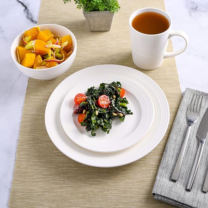 Gibson - 102504.16RM Gibson Home Amelia Court 16 Piece Dinnerware Set, White