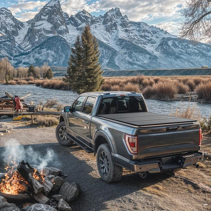 OEDRO FRP Hard Tri-fold Tonneau Cover Fold Truck Bed Covers Fits for Ford F150 F-150 2015-2025 with 5.5 Feet Bed