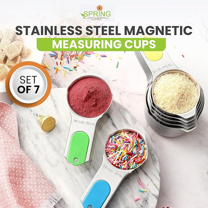 Spring Chef Magnetic Stainless Steel Measuring Cups, Kitchen Tools