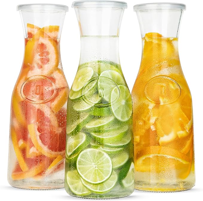 Glass Carafe Pitchers, by Kook, Large Carafe