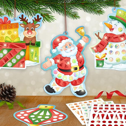 Imagimake Mirror Mosaic Christmas Kids Art Set | DIY Craft Kit | Foil Stickers for Kids | Birthday Gift for Girls and Boys Ages 3,4,5,6,7,8 | Christmas Toys for Girls Age 4,5,6,7,8