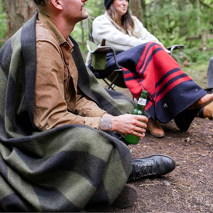 Arcturus Plaid Wool Blankets - 4.5lbs Warm, Heavy, Washable, Large | Great for Camping, Outdoors, Sporting Events, or Home