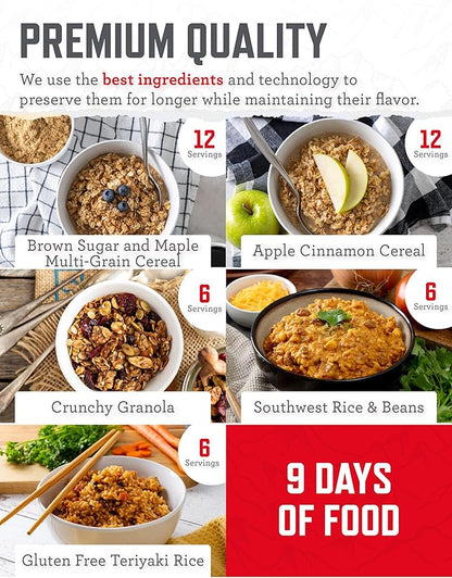 ReadyWise Emergency Food Supply - 84 Servings Breakfast & Entrée Bucket, Protein Meals, Dehydrated & Freeze Dried Food for Backpacking, Camping Essentials & Prepping Supplies, up to 25 Year Shelf Life