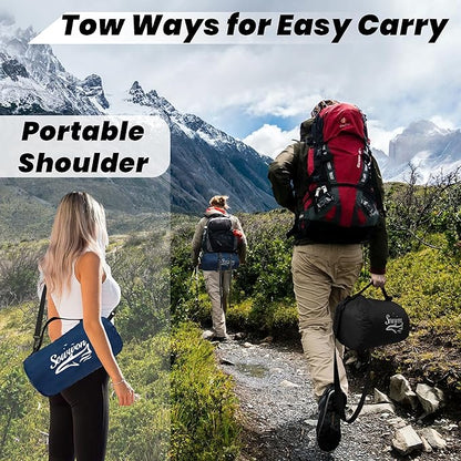 Waterproof Outdoor Blanket 82”X 55” Packable, Stadium Blankets for Camping with Sherpa Fleece Lining, Large Windproof Emergency Throw Mat for Garss Picnic Hiking Road Trip, Machine Washable, Navy