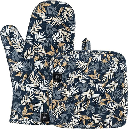 BONTHEE Oven Gloves Heat Resistant Potholder Set Oven Gloves