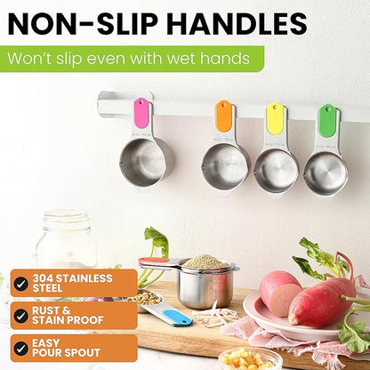 Spring Chef Magnetic Stainless Steel Measuring Cups, Kitchen Tools