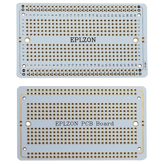 10 Pcs Solderable Breadboard PCB Board Gold-Plated Solder Breadboard for DIY Electronics Projects Apply to Soldering Projects 3.5"x2.05" (White)