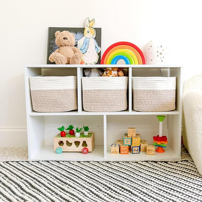 NaturalCozy Storage Cubes 9”x9”x7”Cotton Rope Woven Baskets
