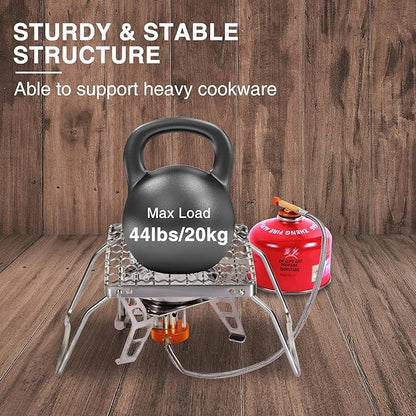 REDCAMP 6" Small Folding Campfire Grill, 304 Stainless Steel Firepit Grill Grate, Heavy Duty Portable Camping Grill with Carrying Bag for Outdoor Cooking Backpacking Hiking Picnics BBQ