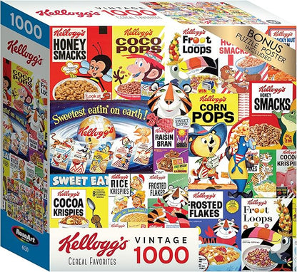 RoseArt - Kellogg's - Cereal Favorites - 1000 Piece Jigsaw Puzzles for Adults