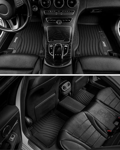 3W Floor Mats for Mercedes Benz C-Class 2015-2021(for Sedan Only,not fit Coupe and Cabriolet) TPE All Weather Custom Fit Floor Liner for Benz C-Class C300/C400/C350e/C43 AMG/C63 AMG/C63 AMG S