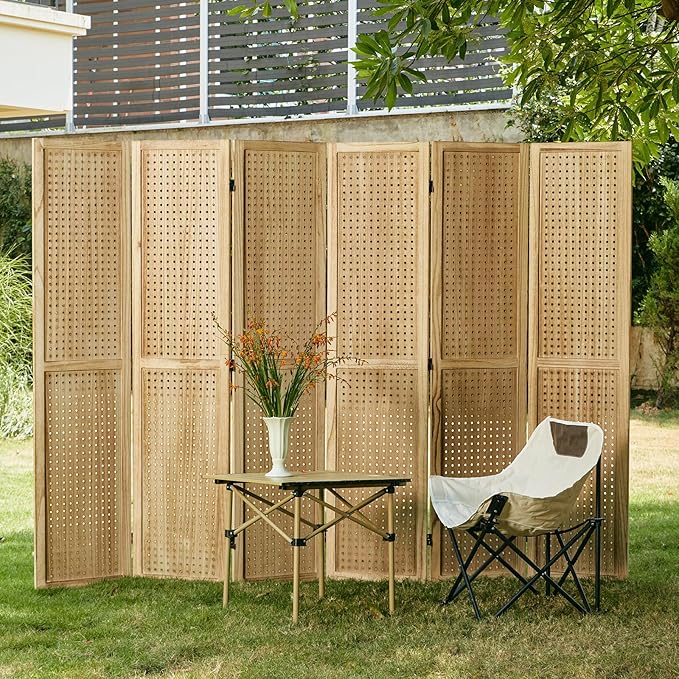 Pegboard Display, 5.6Ft Portable Freestanding Wall Organizer Wooden Room