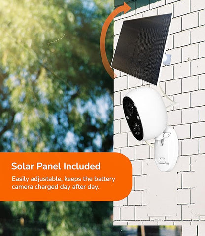 Sensforge 2.5K Solar Powered Outdoor Battery Camera, Smart AI Detection