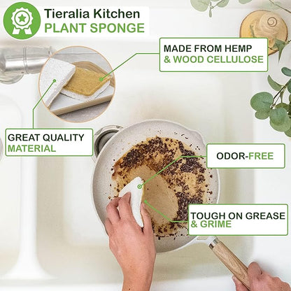 Tieralia Bamboo Dish Brush Gift Set – 5-Piece Kitchen Cleaning Set