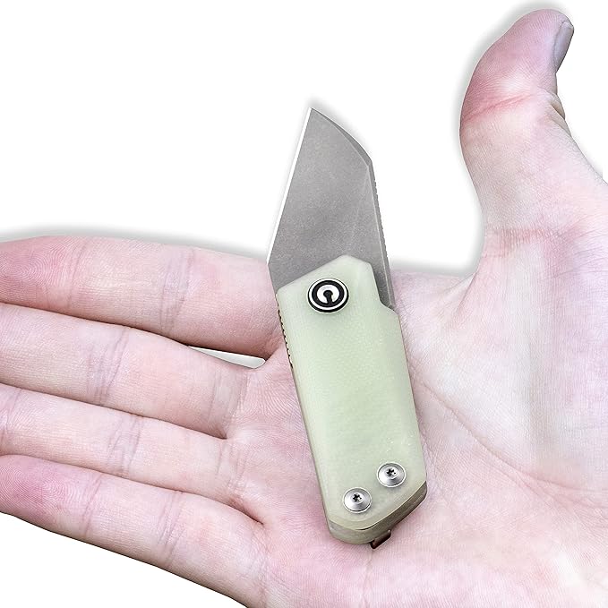 CIVIVI Ki-V Front Flipper Pocket Knife, Double Detent Slip Joint Small Folding Knife with Deep Carry Pocket Clip For Easy EDC C2108A (Natural)
