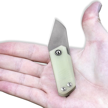 CIVIVI Ki-V Front Flipper Pocket Knife, Double Detent Slip Joint Small Folding Knife with Deep Carry Pocket Clip For Easy EDC C2108A (Natural)