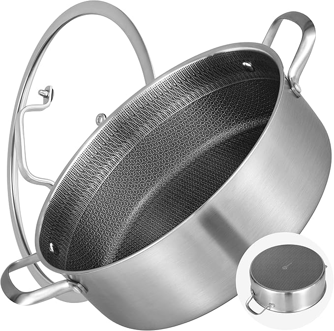 LOLYKITCH 7 QT Large Deep Frying Pan