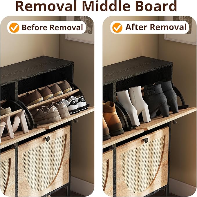 IRONCK Rattan Shoe Cabinet Storage