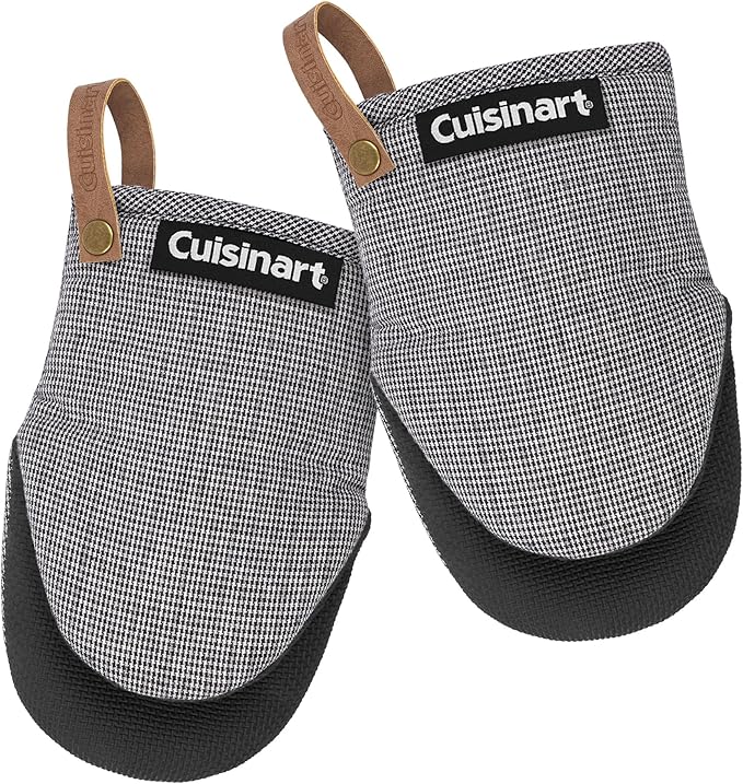 Cuisinart Heritage Mini Oven Mitts – 5.5” x 7” Heat-Resistant Kitchen Mitts