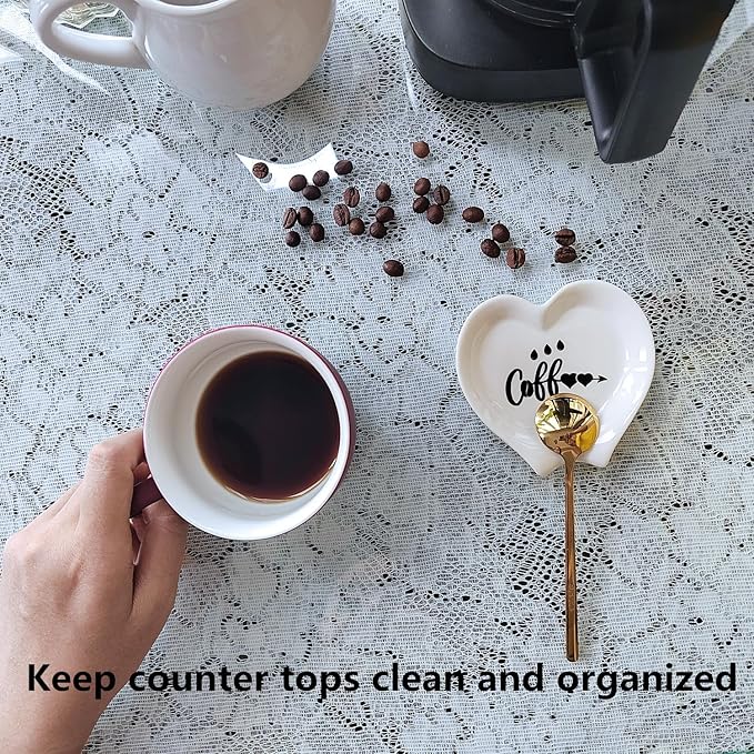 Heart-shaped Coffee Spoon Rest, Mini Coffee Spoon Holder, Coffee Stirrers