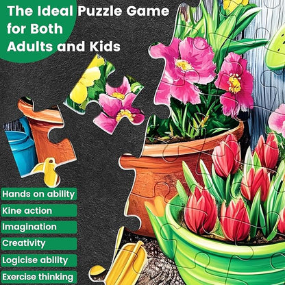 300 Piece Puzzle for Adults,Jigsaw Puzzles 300 Pieces Flower Garden Puzzle for Adult Kids Elderly Plant Jigsaw Puzzles for Adults 300 Pieces Premium Cardboard Puzzles Birthday Party Gift