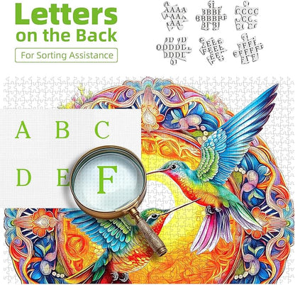 Blueforest 500 Piece Jigsaw Puzzle for Adults - Unique Hummingbird Art with Vibrant Iridescent Feathers | 20x20 Inches Challenging Adult Puzzle for Relaxation & Group Activity