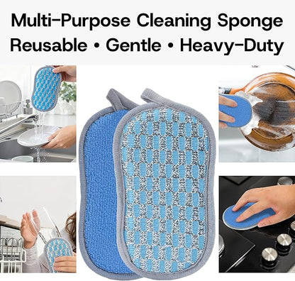Multi-Purpose Scrub Sponges Kitchen – 12 Pack Dish Sponge, Dual-Sided