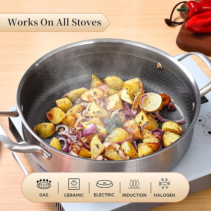 LOLYKITCH 7 QT Large Deep Frying Pan