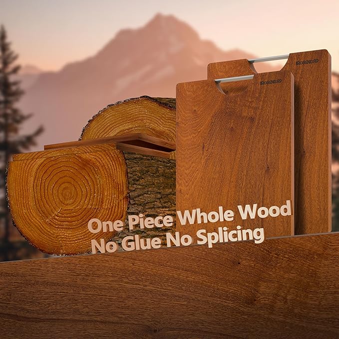 Brosisincorp Real Solid Sapele Cutting Board One Piece No Glue Non Toxic All